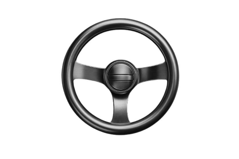 Steering wheel representing project direction